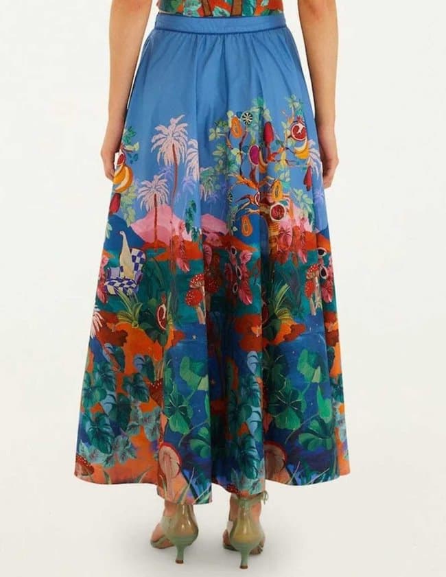 Farm Rio dream landscape skirt - multi model