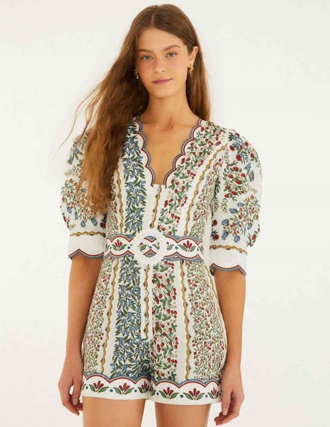 Farm Rio fruit beauty romper - white detail