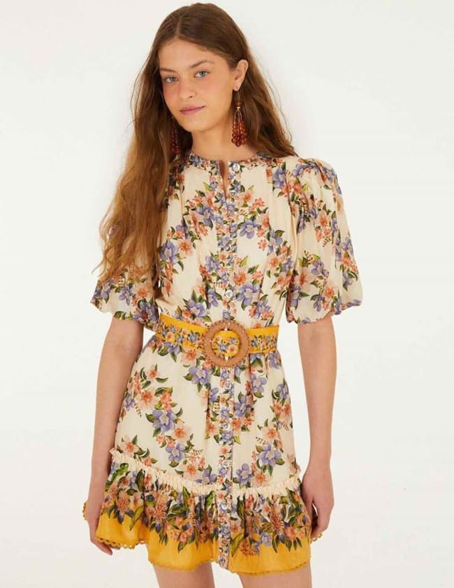 Farm Rio hilo mini dress - sand back