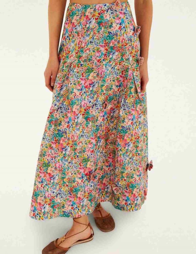 Farm Rio peasant maxi skirt - white back