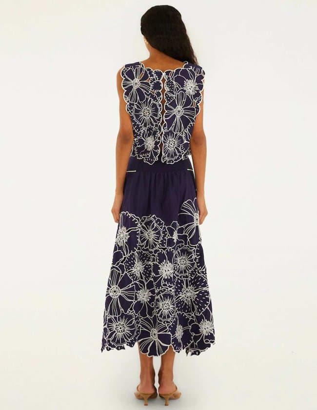 Farm Rio flowers skirt - blue model