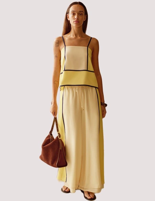 Sancia sian top - canary stripe side