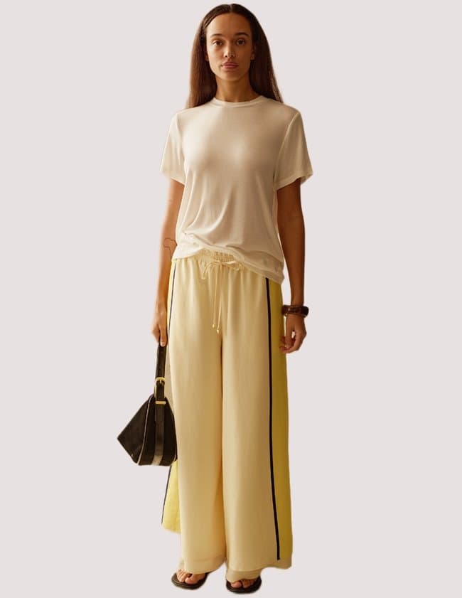 Sancia lilou trousers - canary stripe side
