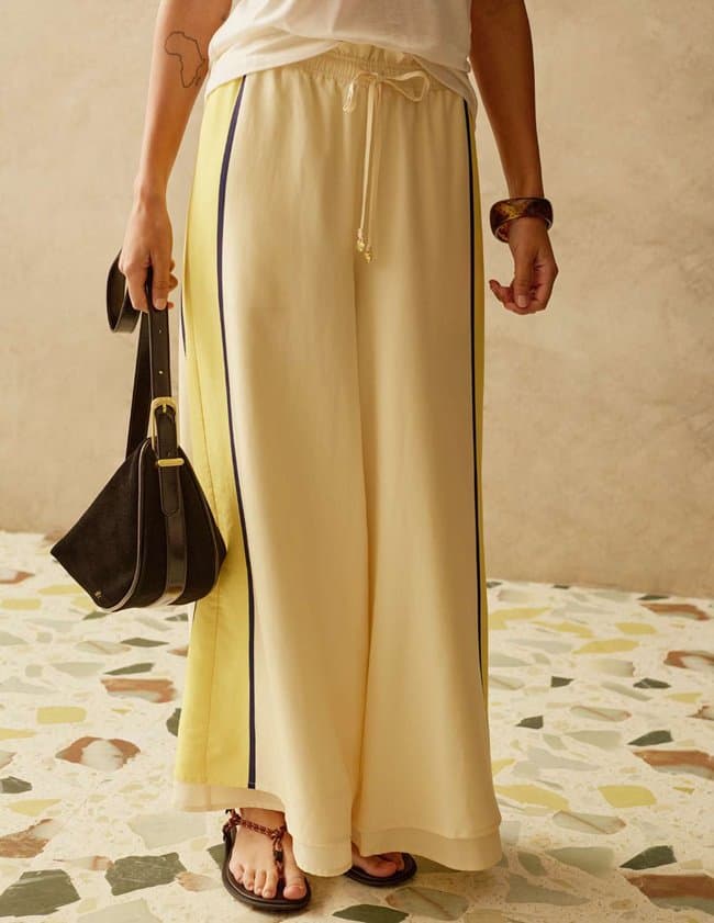 Sancia lilou trousers - canary stripe detail