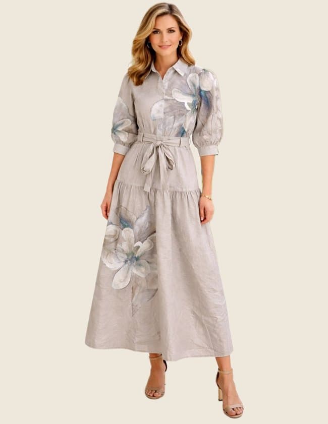 Dea Kudibal palmadea dress - latte side