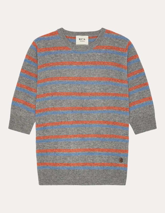 Beta Studios mini stripe jumper - grey back