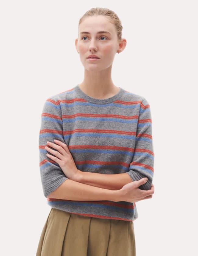 Beta Studios mini stripe jumper - grey