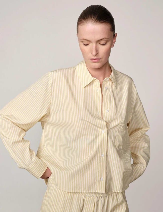 Herskind jovelle shirt - yellow stripe detail