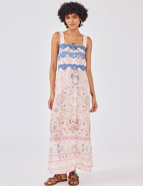 Hayley Menzies desert loom silk dress - pink