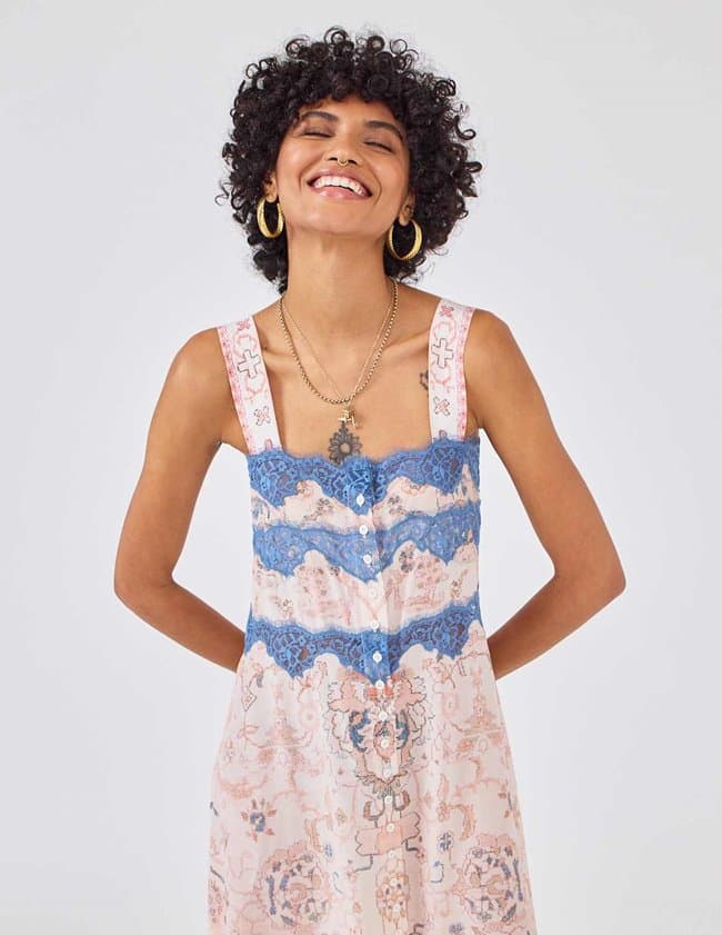 Hayley Menzies desert loom silk dress - pink detail