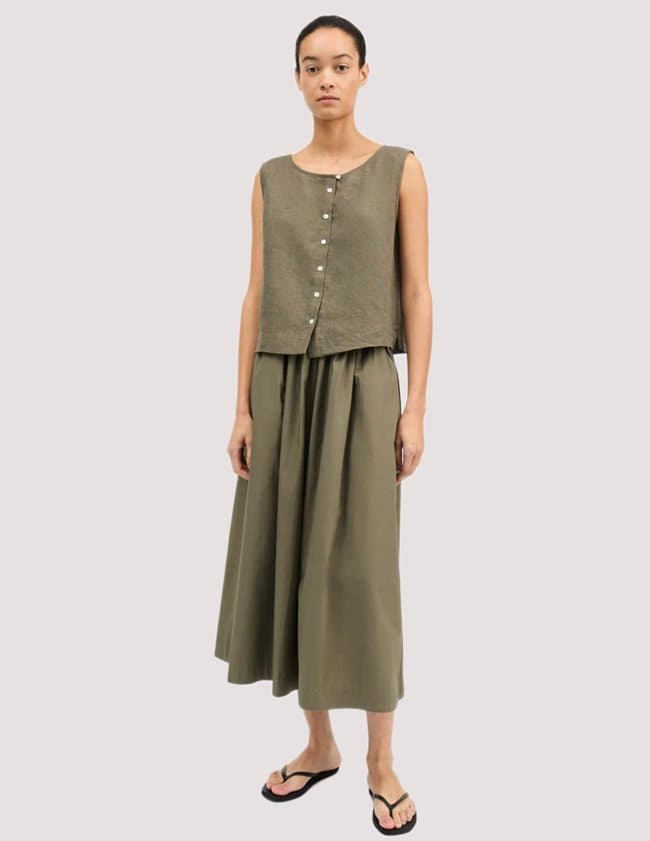 SKALL Studio vetiver top - khaki side