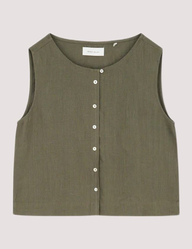 SKALL Studio vetiver top - khaki back