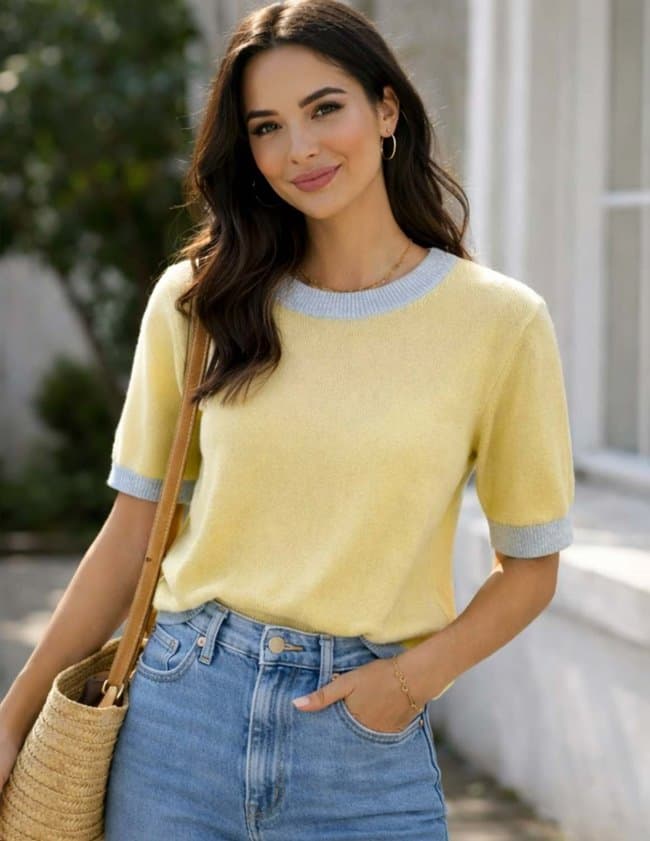 Jumper 1234 many contrast tee - sorbet