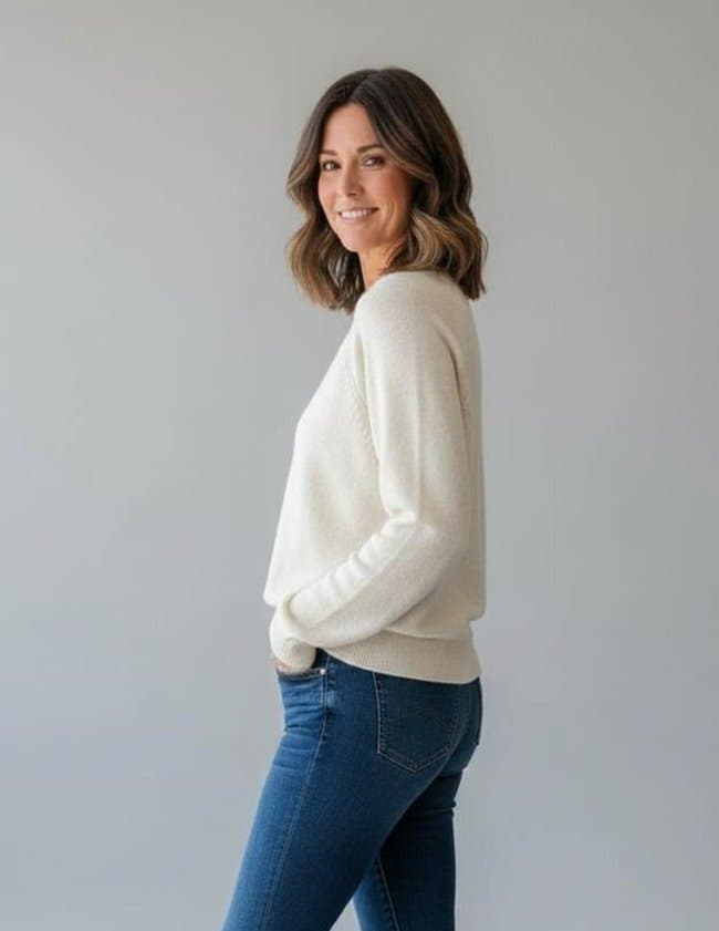 Jumper 1234 crop crew jumper - jasmine detail