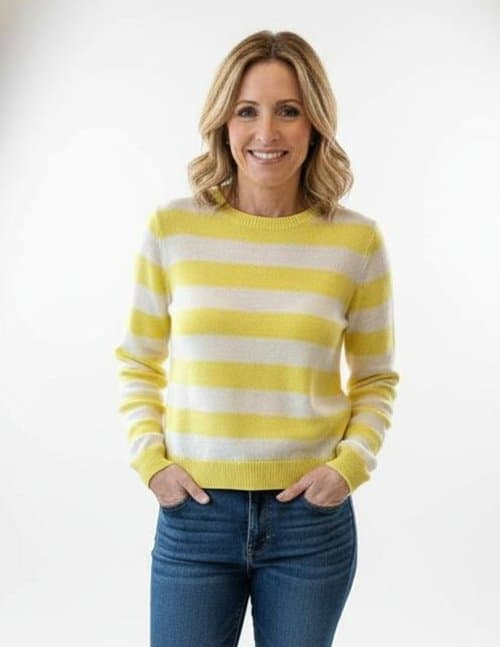 Jumper 1234 stripe crew jumper - primrose