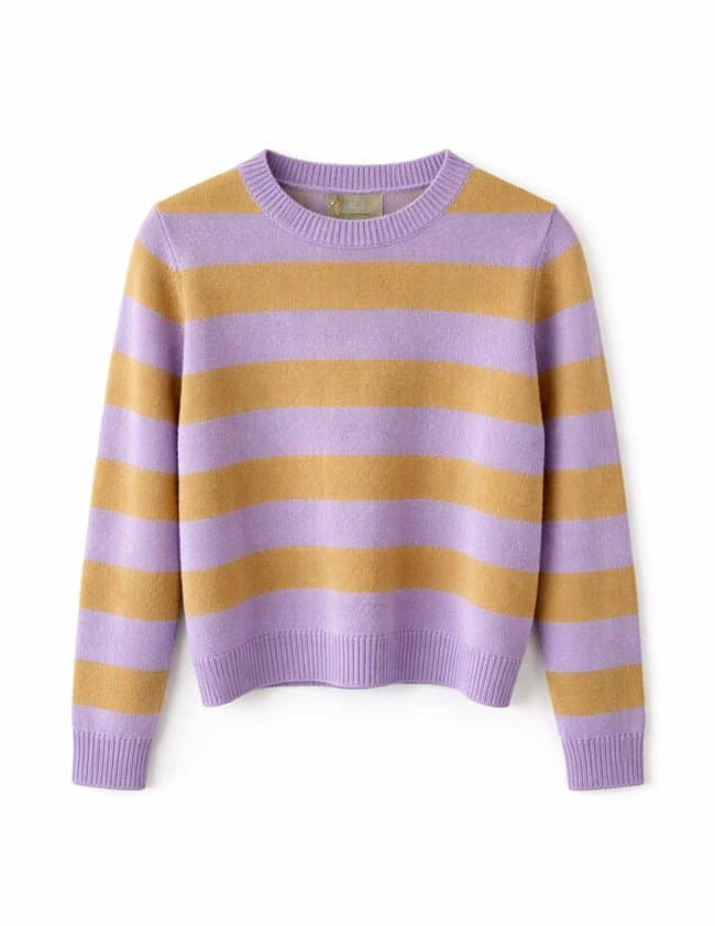 Jumper 1234 stripe crew jumper - opal back