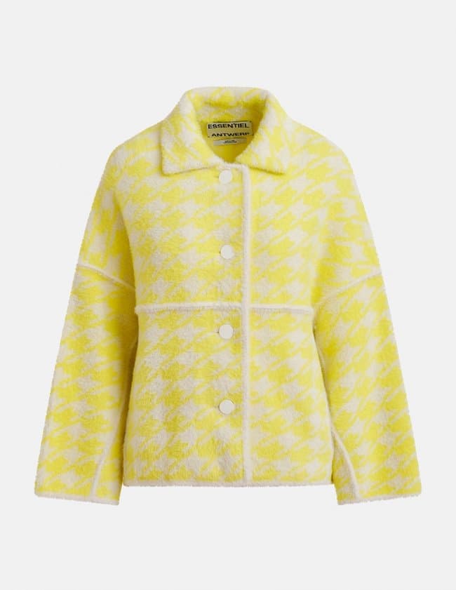 Essentiel Antwerp joking knit jacket - lemon back