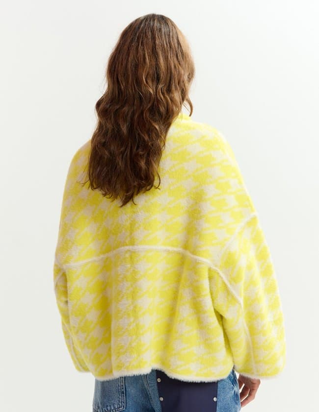 Essentiel Antwerp joking knit jacket - lemon detail