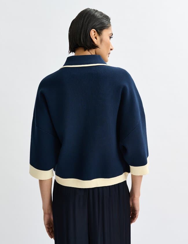 Essentiel Antwerp jugly cardigan - navy detail