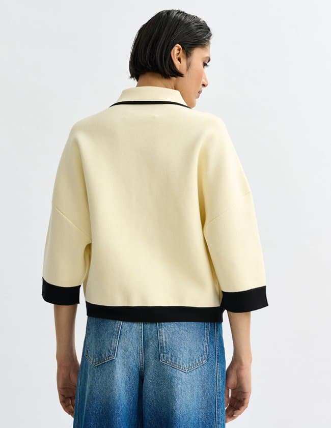 Essentiel Antwerp jugly cardigan - ecru detail