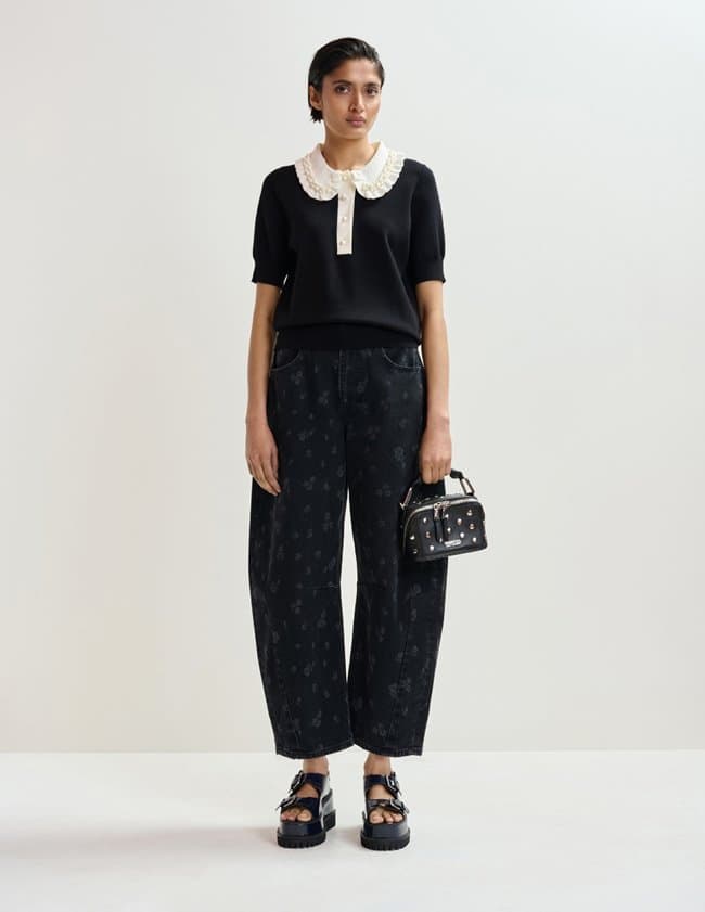 Essentiel Antwerp jewelry polo top - black detail