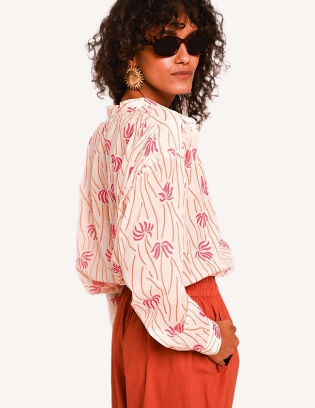 Sacrécoeur ella buzios blouse - pink detail
