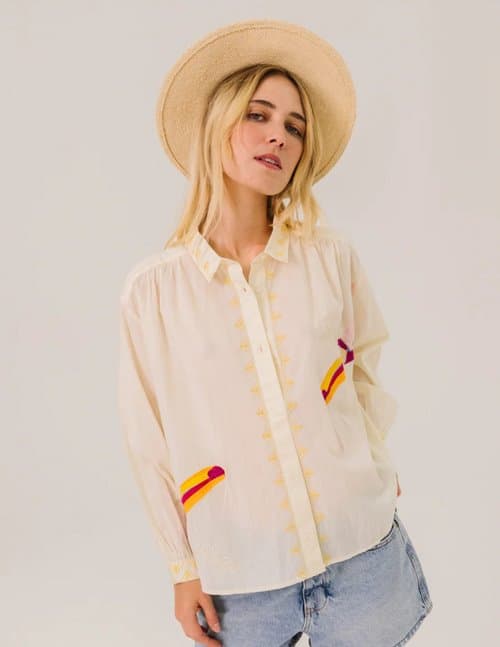 Sacrécoeur ali embroidered shirt - pelicans