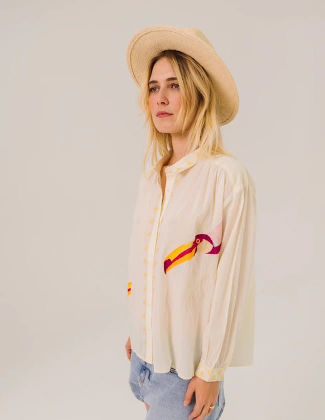 Sacrécoeur ali embroidered shirt - pelicans side