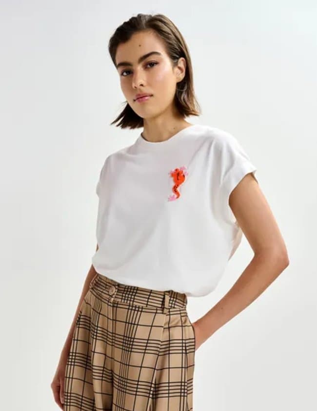 Essentiel Antwerp jungala t - shirt - off white