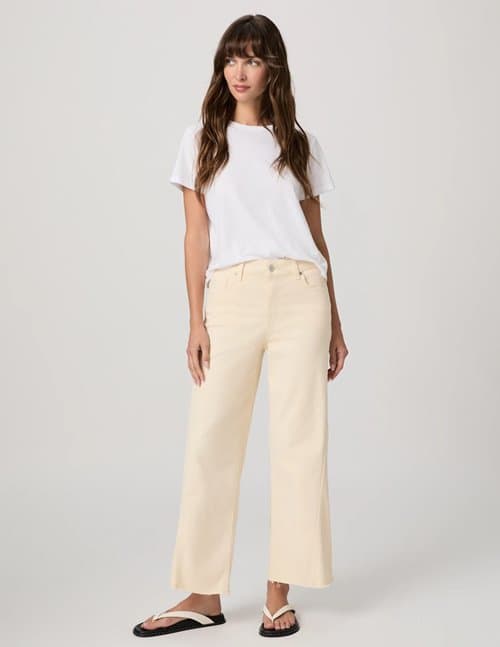 Paige Anessa Raw Hem Jean in Butter Yellow