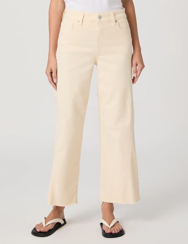 Paige Anessa Raw Hem Jean in Butter Yellow back