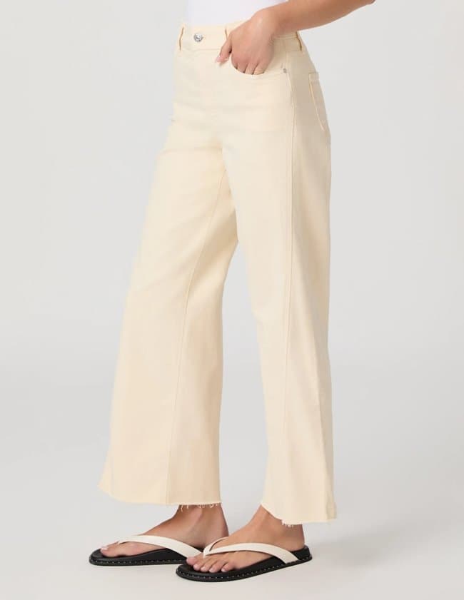 Paige Anessa Raw Hem Jean in Butter Yellow side