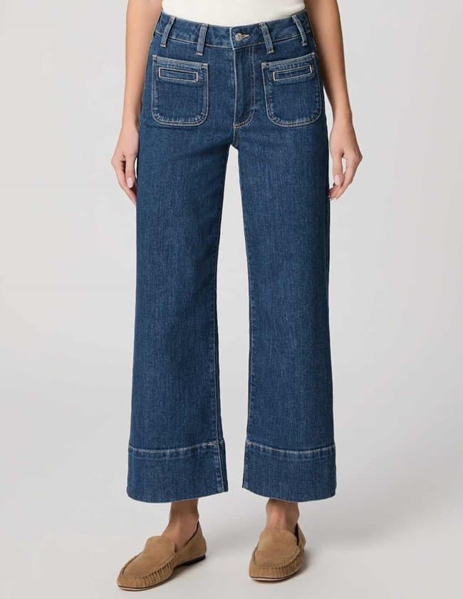 Paige Anessa Wide Hem Jean back
