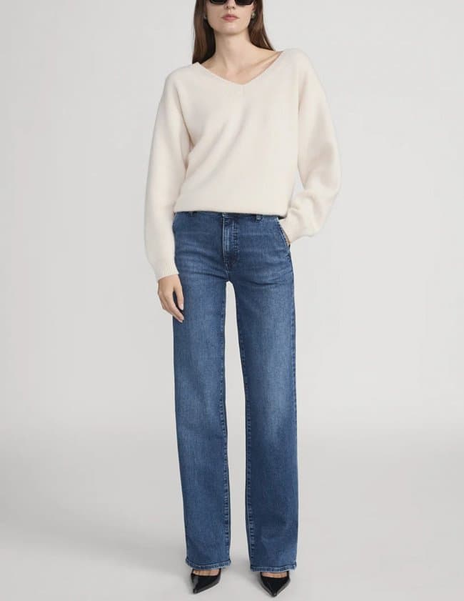 Frame Jeans easy denim trouser - incline back