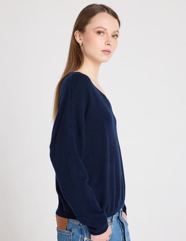Absolut Cashmere alicia jumper - navy side