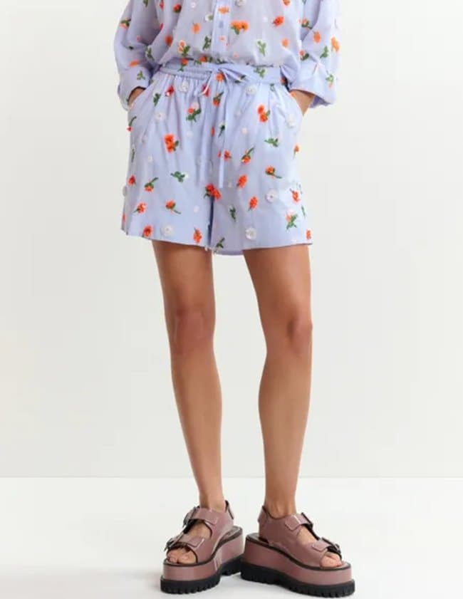 Essentiel Antwerp jelena shorts - pale blue side
