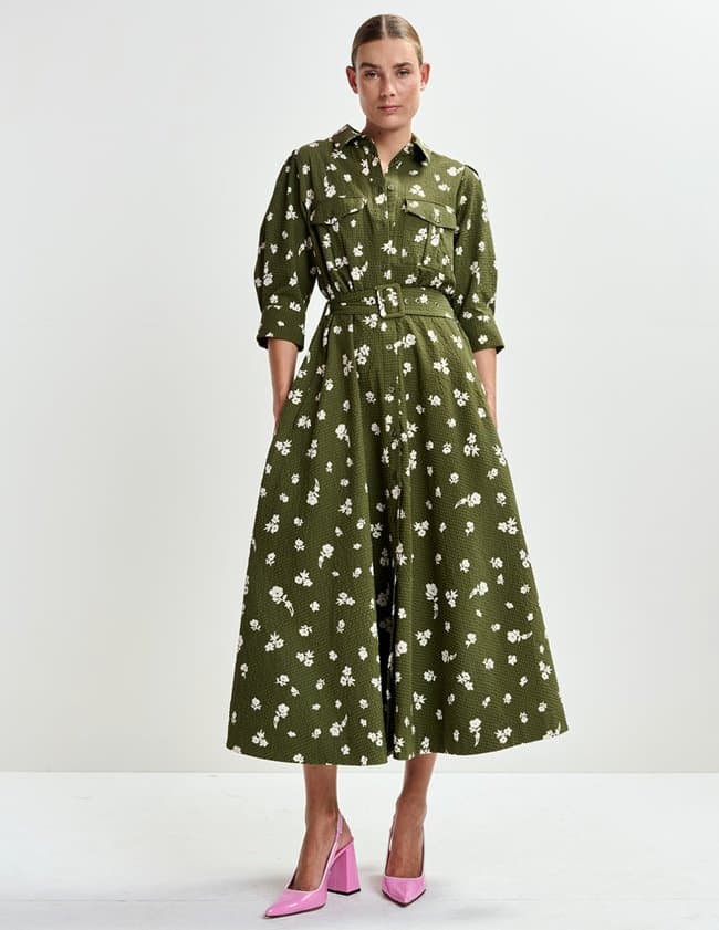 Essentiel Antwerp jizo shirt dress - olive