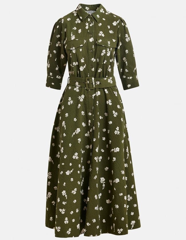 Essentiel Antwerp jizo shirt dress - olive back