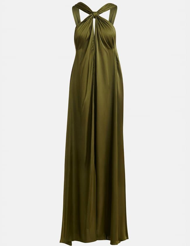 Essentiel Antwerp jaycee maxi dress - olive back