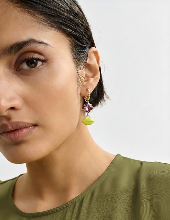 Essentiel Antwerp jholy earrings - dove side