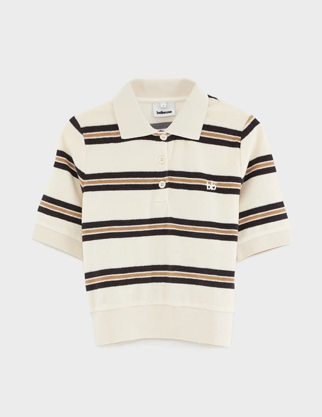 Bellerose crixus polo top - stripe back