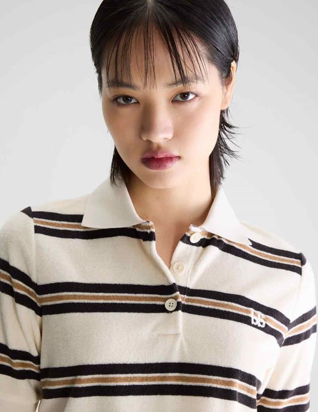 Bellerose crixus polo top - stripe side