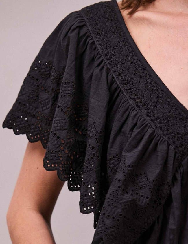 FAUNE camelia top - black side