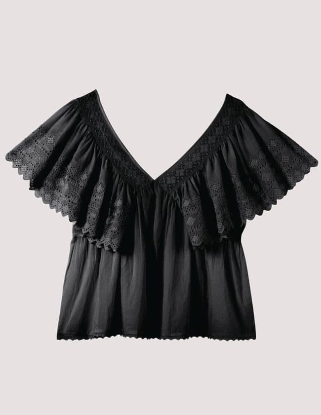 FAUNE camelia top - black back