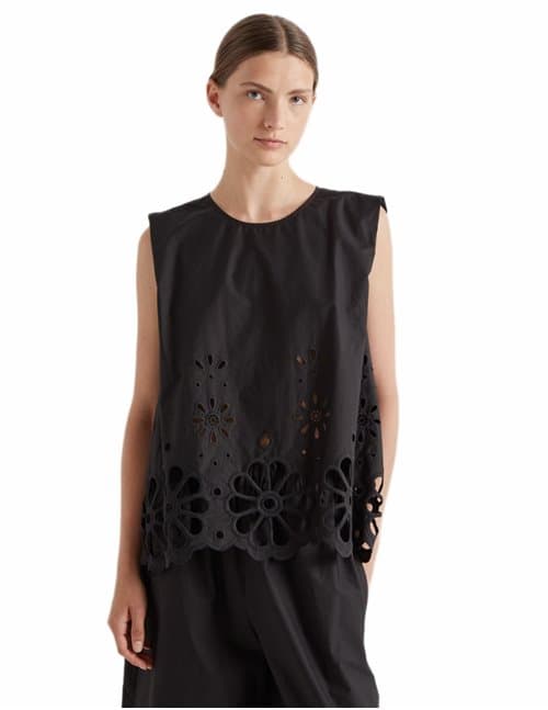 MeiMeiJ flower top - black