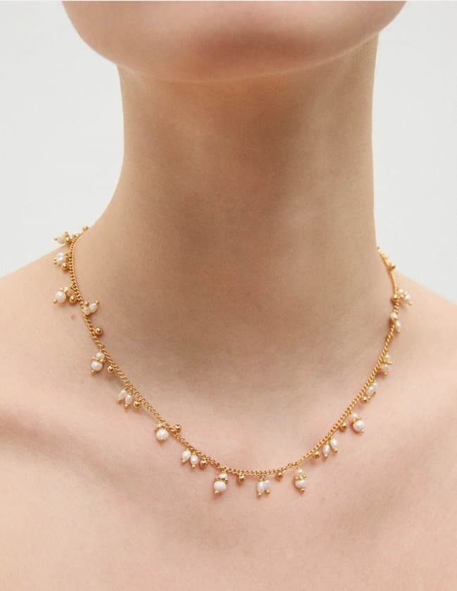 Gas Bijoux tangerine necklace - mother of pearl back