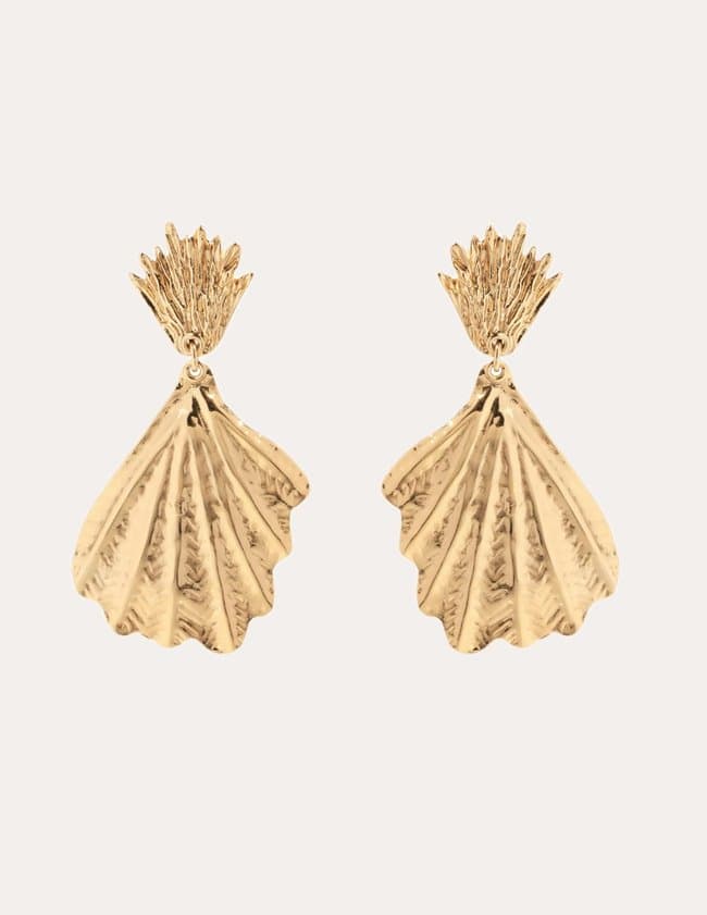 Gas Bijoux shell earrings - gold