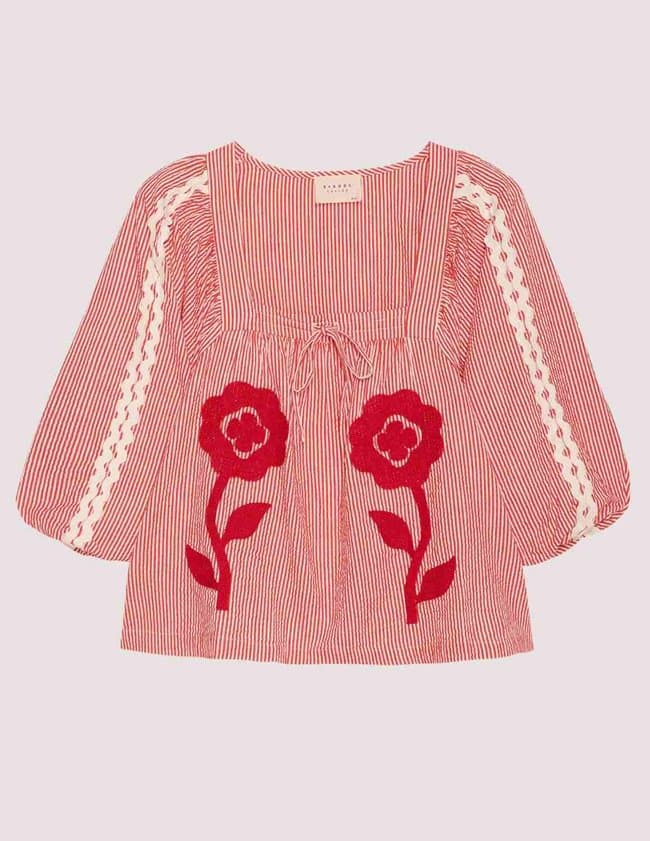 Sissel Edelbo abelone top - red flower back