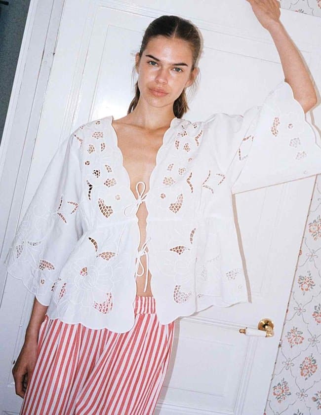 Sissel Edelbo adeline top - ecru model