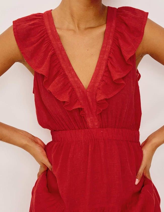 Rails beaux dress - tomato back